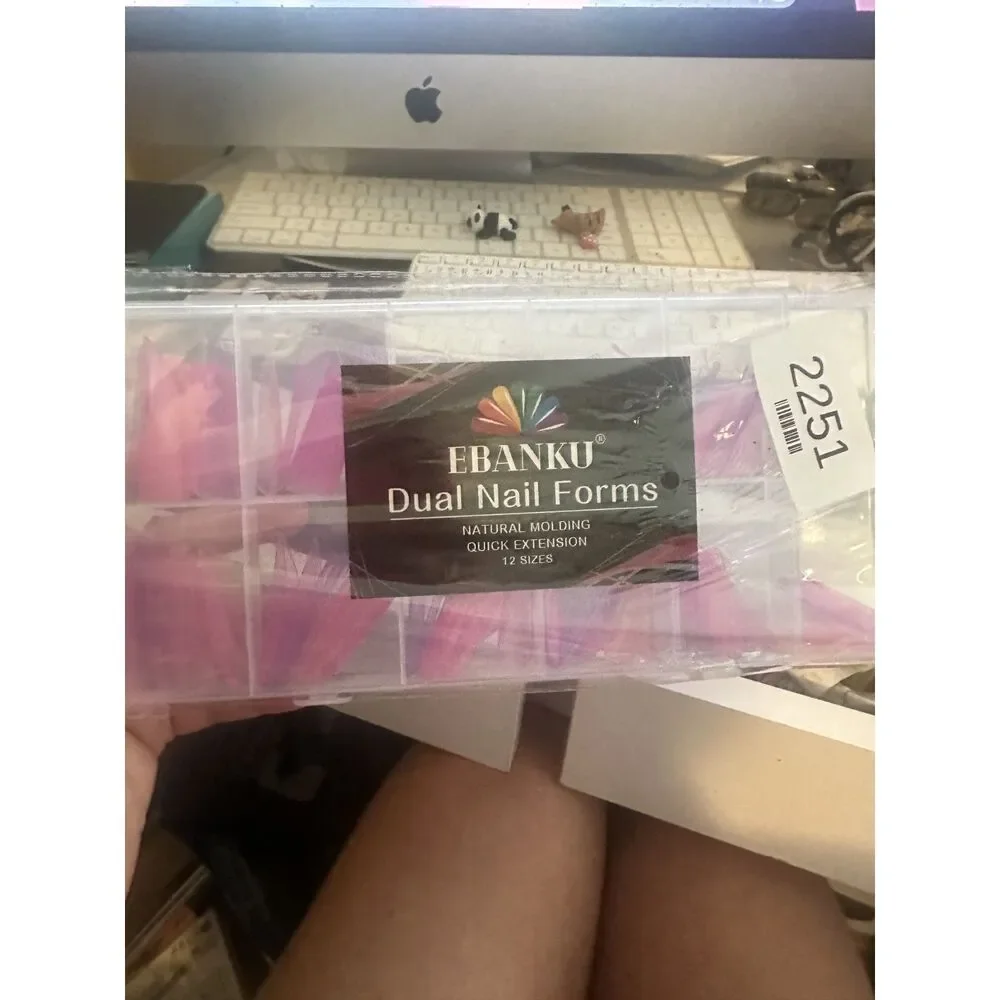 EBANKU Dual Nail Forms Natural Molding Quick Extension 12 Sizes 96 Pcs